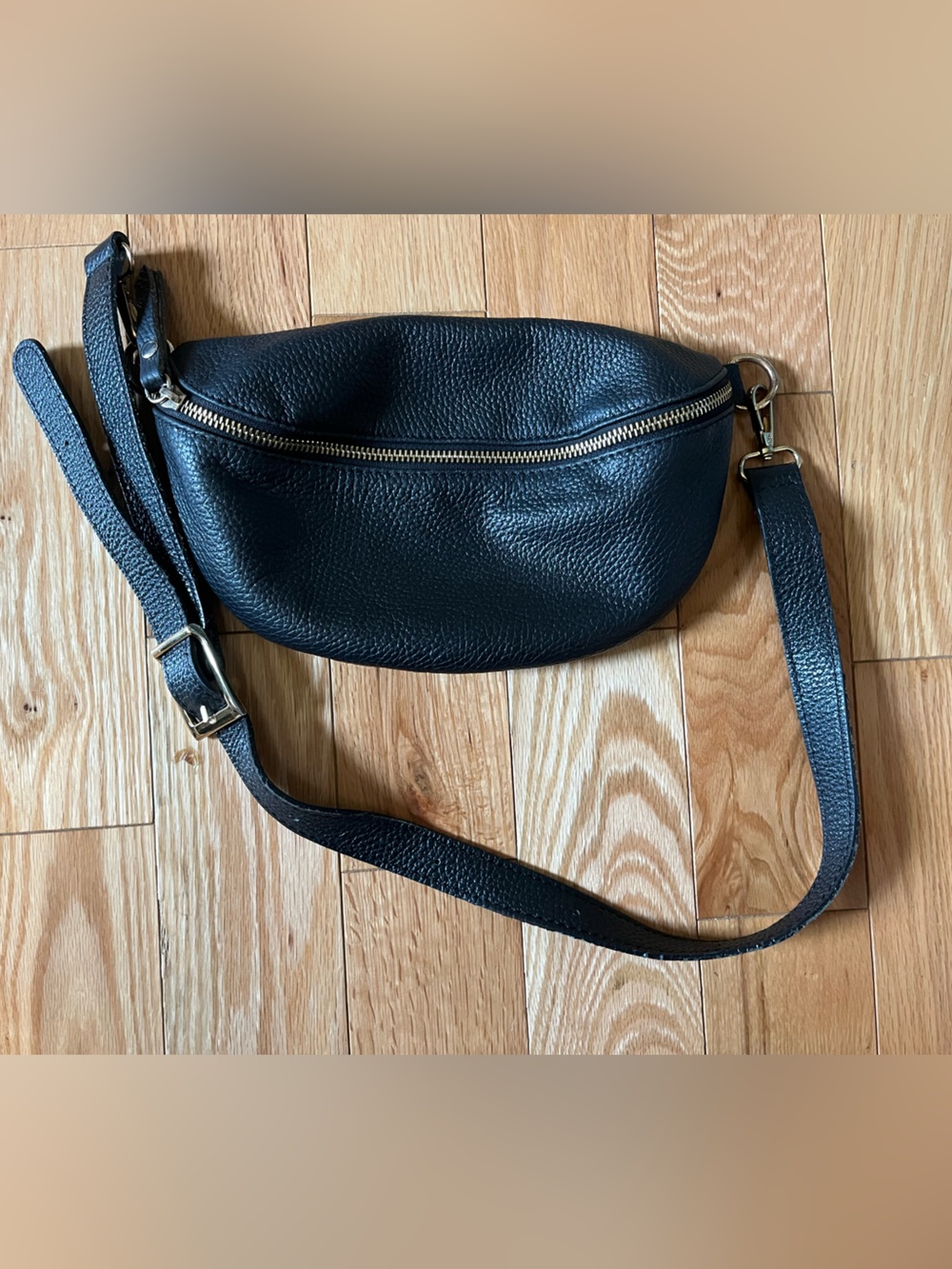 Black Leather Crossbody Bag